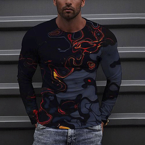 <b>Men</b> Long Sleeve MMA Rash Guard <b>Compression</b> <b>Shirt</b> Quick Dry Printed Polyester/Cotton Sports Top Custom Logo Training Tee - Product Image 2