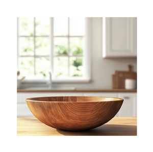 ชามไม้สไตล์วินเทจ ตกแต่งแบบเรียบง่าย สำหรับผลไม้ ของว่าง อาหารแห้ง สลัด ขนมหวาน ของหวาน ตกแต่งโต๊ะอาหารในครัว หรือโชว์ในบ้าน - Product Image 3