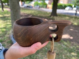 No-Cracking Handmade Wooden Kuksa Cup Nordic Camping Mug Traditional Scandinavian <b>Drinking</b> Cup Outdoor Coffee Bowl Gift - Product Image 4