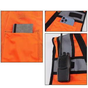 Nouveau gilet de sécurité tendance pour hommes, vêtements de travail en plein air, gilets de sécurité pour la construction avec poches, prix de gros, gilet de protection - Product Image 3