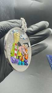 Colgante Circular 3D de Personaje Esmaltado para Hombre, Colgante de Moissanita VVS, Diseño Personalizado, Colgante Iced Out, Colgante de Plata 925, Regalo de Cumpleaños - Product Image 3