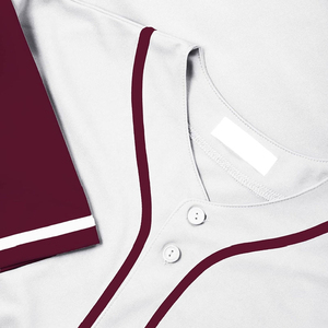 Maillot de baseball color block noir, rouge et vert, à manches courtes, col en V, respirant, en polyester, pour homme, coupe classique, vêtement de sport pour adulte - Product Image 6
