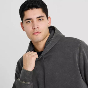 Sudadera con capucha para hombre, estilo acid wash, algodón premium, estilo urbano, logotipo personalizado, ropa informal de estilo urbano. - Product Image 3