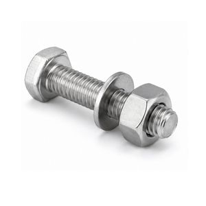 Hex Flange Bolt Stainless Steel Threaded <b>Fastener</b> with Nut and Washer for Machinery Construction - Product Image 1
