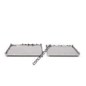 Plateau de service carré pour thé et café, qualité supérieure, aluminium, plateau de service pour desserts, au prix le plus bas - Product Image 1