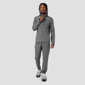 Survêtement sportif personnalisé avec logo, empiècements, fermeture éclair robuste de haute qualité, tissu respirant en polyester et élasthanne, idéal pour l'OEM - Product Image 1