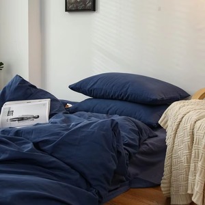 Juego de Edredón Beige Sólido para Uso Diario, Ropa de Cama Sencilla para el Hogar con Fundas de Almohada - Product Image 3