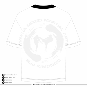 Camiseta blanca de manga corta para hombre Mawra con estampado de logotipo negro, corte regular, informal, cuello redondo, jersey de algodón, ropa de calle - Product Image 6