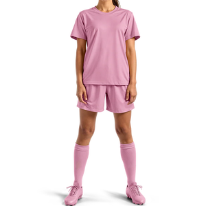 Orange Color Performance Athletic Wear Women's Soft Breathable Soccer Uniform Girls Football Players Jersey Shorts - Product Image 3