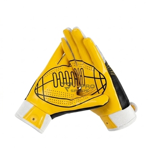 Custom Rugby Receiver Gloves American Football Receiver Gloves High Quality Sticky Palm Grip Professional <b>Outdoor</b> Sports Gloves - Product Image 2