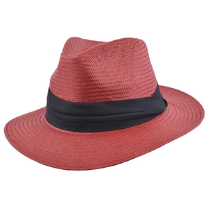 Unisex White Straw Fedora <b>Hat</b> with Black Ribbon <b>Band</b> Wide Brim Casual Beach Summer Hand Embroidery Adjustable Adult - Product Image 3