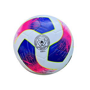 Silver Sea Football Size 5 Durable Screen Printing White Blue Pink Pattern Sports Ball - Product Image 2