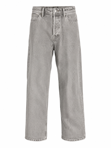 Jean droit gris délavé taille haute en denim coupe droite décontractée pour homme en coton style automne - Product Image 5
