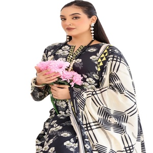 Panjabi Suits for Women-Lehenga Choli for Women Linen 3 Piece Suits by Bin Hameed Vol VARSHA Customized Stitching Available - Product Image 1