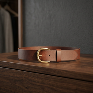 Cinturón Casual de Cuero Genuino PRIMEFIELD ENTERPRISES, Color Sólido, Hebilla de Metal, Estilo Resistente y Duradero - Product Image 4