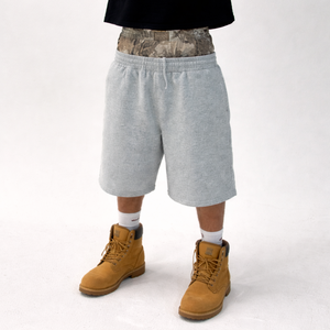 Double Waist Canvas Men's Shorts | <b>Layered</b> Streetwear Style | Oversized Fit | Breathable Drawstring Closure | 100% Cotton | - Product Image 1