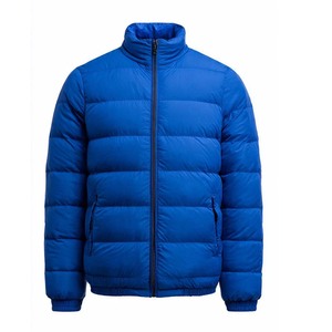 Wholesale Men's Olive Green Winter Puffer <b>Jacket</b> Solid Color Windproof Stand Collar Zipper Closure Casual Regular Fit Outerwear - Product Image 2