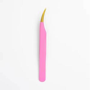Juego de Pinzas de Precisión para Pestañas de Color Rosa, Punta Suave de Acero Inoxidable para Extensión de Pestañas - Product Image 4