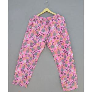 Conjunto de pijama de algodón con estampado floral para mujer hecho a mano, ropa de dormir ligera con estampado de bloques a mano, traje de verano de estilo informal, talla 5XL - Product Image 4
