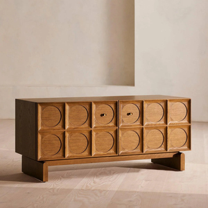 Aparador Moderno de Madera de Teca Marcel Media con Acabado Natural para el Hogar, Hotel o Apartamento, para Sala de Estar y Dormitorio - Product Image 4