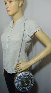 Pochette de mariée indienne en pierre mosaïque et métal Lowellcraft.com – Élégante pochette de soirée pour femme, sac à main de mariage de Delhi - Product Image 4