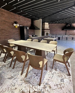 Premium Marble <b>Top</b> <b>Dining</b> <b>Table</b> Set with Curved Solid Teak Chairs Commercial Hotel Restaurant <b>Dining</b> Furniture - Product Image 1