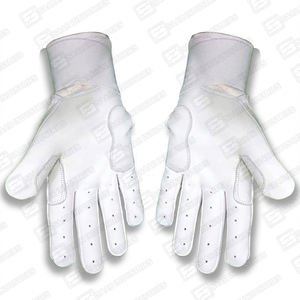 Venta caliente Full White Long Cuff Guantes de béisbol Cuero genuino Modelo más demandado en el mercado para guantes de bateo - Product Image 3