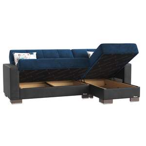 PrimeNest Emerald Blue NimbusFlow Collection Convertible Chaise Lounge tapizado con almacenamiento - Product Image 2