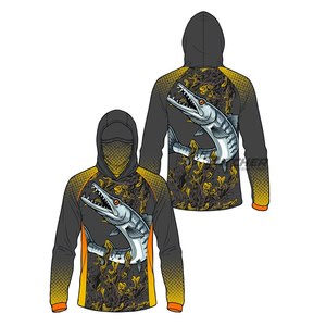 Fishing Hooded Shirts Bulk Order <b>Lightweight</b> Breathable Waterproof Printed Sun <b>Hoodie</b> Long Sleeve UPF 50+ Quick Dry for Anglers - Product Image 4