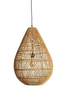 Lustre suspendu contemporain en bambou, abat-jour tissé à la main pour la décoration intérieure - Product Image 1
