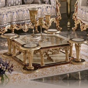 Juego de Sofás de Madera de Teca de Lujo Prestige Palace, Tallados a Mano, Tradicionales, Tapizados, para Sala de Estar - Product Image 2