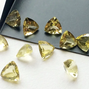 Pierre de quartz citron naturel de 3 mm, taille triligne facettée, qualité supérieure, pierre précieuse en vrac pour bijoux personnalisés et accessoires DIY - Product Image 1