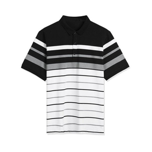 Chemise décontractée pour homme à manches courtes, tricotée unie, respirante, 100 % polyester, imprimée numériquement, coupe classique, noir, blanc, gris - Product Image 1