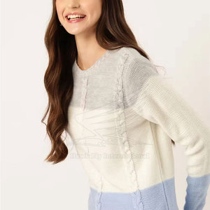 Pull en tricot pour femme, confortable et élégant, idéal pour l'hiver, mode quotidienne, qualité supérieure, 100% coton/laine - Product Image 5