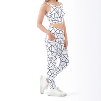 Conjunto Deportivo para Hombre, Talla Grande, para Yoga y Fitness, Sujetador Deportivo y Leggings de Cintura Alta con Cinturón y Encaje, Ropa Deportiva sin Costuras
