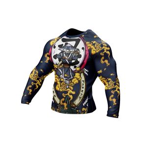 Camiseta de Manga Larga OEM de Alta Calidad, Rashguard Sublimado para Jiu Jitsu, Kimono de Jiu Jitsu, Rashguard Personalizado con Estampado para Hombre - Product Image 5