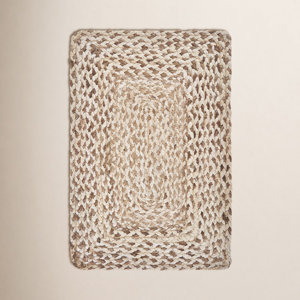 Hot Selling Natural Best Seller Miran Jute Abstract <b>Rectangle</b> <b>Placemat</b> (Set of 4) Mat For Patio Balcony Porch Floor Mat Area Rug - Product Image 5