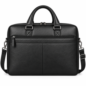 Sac à bandoulière en cuir personnalisé pour ordinateur portable, mallette de bureau exécutive, sac messager unisexe en cuir sur mesure pour entreprises - Product Image 1