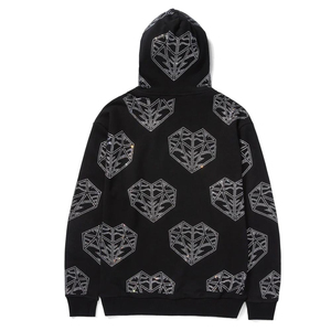 Sweat à capuche pour homme de haute qualité, respirant, écologique, streetwear, avec logo personnalisé, strass, sweat à capuche épais personnalisé avec strass - Product Image 3