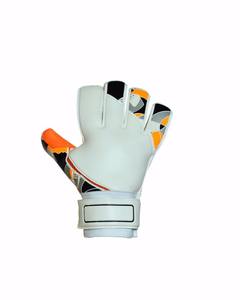 Gants de gardien de but de football, doigts entièrement couverts, matière PU, orange et blanc, impression par sublimation, fermeture auto-agrippante, unisexe - Product Image 5
