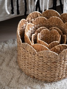 Panier de rangement multifonctionnel artisanal en jacinthe d'eau, écologique et moderne, pour salle de bain, placard, chambre d'enfant - Product Image 2