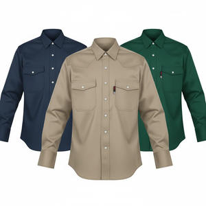 Camisa FR de Manga Larga para Hombre de Alta Calidad con Broches, Marca Personalizada, para Soldadura, Seguridad, 100% Algodón, Resistente al Fuego, Antidesgarro, Secado Rápido, Seda - Product Image 4