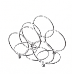 Porta servilletas de acero inoxidable con acabado pulido a espejo, perfecto para decoración elegante de mesas y organización del comedor. - Product Image 1