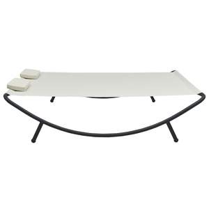 Cama de salón de tela Crema para tomar el sol - Product Image 3