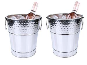 Cubo de Hielo Pequeño y Resistente para Enfriar Botellas de Vino y Champán, Enfriador de Bebidas de Metal Plateado Pulido - Product Image 2