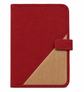 AMANI Red Jute Business Organizer with <b>Tablet</b> Pocket and <b>Pen</b> Holder H-14" W-11" Made in West Bengal - Product Image 1