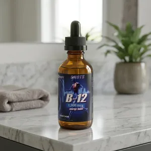 Gotas Líquidas Orales de Cianocobalamina Rojo Oscuro para Aumentar la Energía, Hechas a Medida, Marca Privada, para Adultos, No para Recién Nacidos, 1000 mcg/gota, ISO - Product Image 3