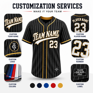 Custom Embroidered <b>Baseball</b> Jersey Full Button Men Youth Team Uniform Tackle Twill Logo Private Label Manufacturer - Product Image 2