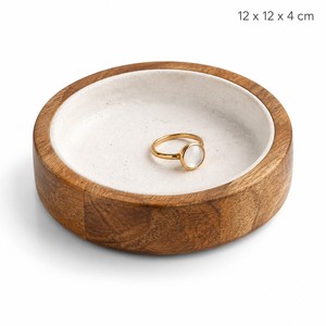 Aqdus Saleem WMC-43 Boîte à bibelots en bois et plâtre, vente en gros |   Cosmétique rectangulaire artisanal au design abstrait moderne du milieu du siècle - Product Image 1