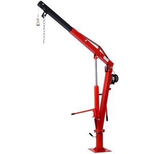2000 lb. Grúa hidráulica roja de gran capacidad para camioneta con cabrestante manual y grúa de pluma para plataforma de camión - Product Image 4